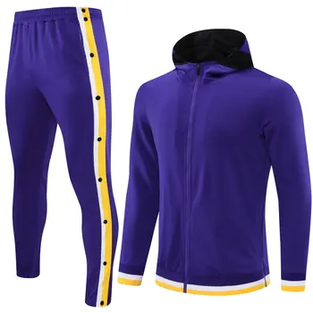 Зимний мужской футбольный баскетбольный набор для бега, спортивные комплекты для выживания, куртка с капюшоном, брюки на пуговицах, тренировочный спортивный костюм