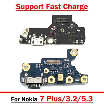 USB charge Порт для зарядки Разъем для док-станции Плата микрофона Гибкий кабель для Nokia 3.2 / 5.3 / 7 Плюс плата для зарядки док-станции для зарядного устройства