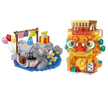 Строительные блоки LOZ Koala, милый мультяшный Лежащий дракон, собранные мини-кирпичи, 3D модель DIY, игрушки для детей, Рождественские подарки