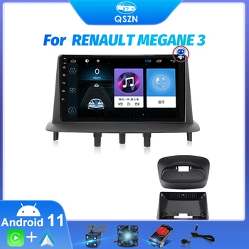 QSZN 2 Din Для RENAULT MEGANE 3 Автомобильный Радио Мультимедийный Видеоплеер Навигация GPS Android Автомобильное Стерео Головное Устройство с Рамкой WIFI