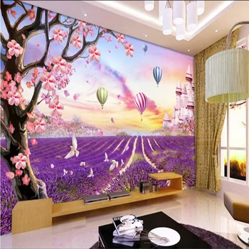 3DBEIBEHANG Настройте обои любого размера фресковые картинки HD без лаванды летающие цветы богатый фон гостиной в замке