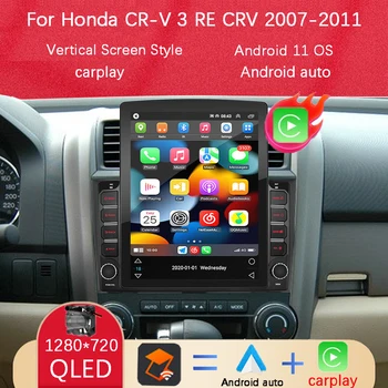 Экран Tesla Для Honda CRV CR-V 2006 2007 2008 2009 2010 2011-12 Android 11 Автомобильный Радио Мультимедийный плеер 2din GPS IPS 9,7 