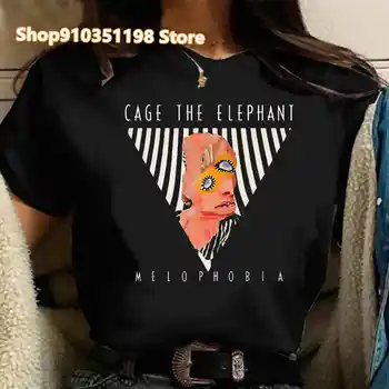 Одежда в стиле панк Cage The Elephant, классическая футболка для женщин, рок-группа Cage The Elephant, музыкальная женская футболка с коротким рукавом, подарок