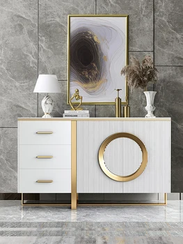 Легкий роскошный входной шкаф, кухонный гарнитур в итальянском стиле из каменной доски, современный и минималистичный шкаф для трахеи