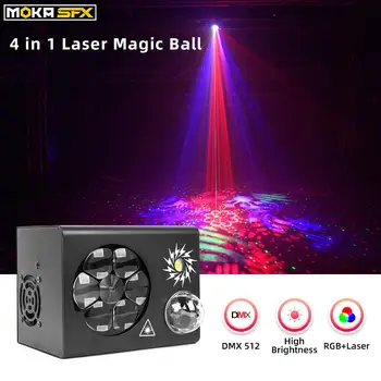 Диско-Свет Magic Ball Mini 4in1 Effect Light Лазерный Луч DMX Сценическое Освещение для KTV Party Dj DMX Lighting Magic Ball