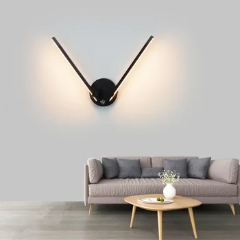 Настенный светильник для творческой семьи в скандинавском минимализме со свободно регулируемым кронштейном на 300 ° для фоновой стены гостиной спальни LED