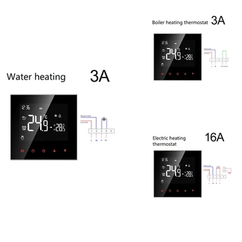 ЖК-терморегулятор со встроенным датчиком нагрева воды 3A для поддержки Al-Exa Google Home