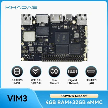 Khadas VIM3 SBC: 12-нм Soc Amlogic A311D с NPU 5.0 TOPS | 4 ГБ + 32 ГБ (модель Pro)