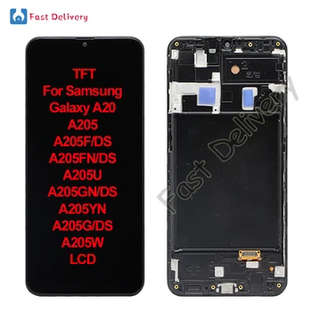 TFT Для Samsung Galaxy A20 A205 A205F A205FN A205U A205GN A205YN A205G A205W ЖК-дисплей С сенсорным Экраном и цифровым Преобразователем в сборе 6,4