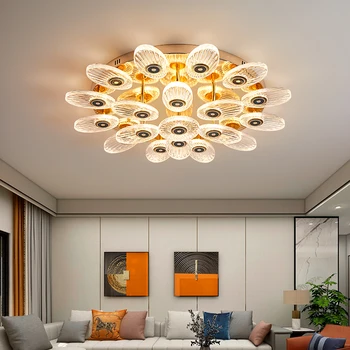 Потолочный светильник TEMAR Nordic Современный винтажный светильник, роскошный светодиодный светильник 3 цвета, креативные светильники для домашнего декора гостиной спальни
