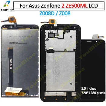 Черный Для Asus Zenfone 2 ZE550ML Z008 Z008D Z008DB ЖК-дисплей Дигитайзер Панель Монитора В Сборе Для asus ze550ml LCD
