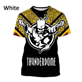Летняя новая модная футболка с логотипом Thunderdome с 3D-печатью, мужская футболка с короткими рукавами в стиле хип-хоп, унисекс, повседневная, с круглым вырезом, спортивная