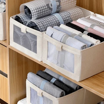 Складной ящик для хранения в спальне Шкафы-купе Органайзер для одежды с подставкой Отделение для стирки Джинсов, футболок, брюк Ящики для хранения