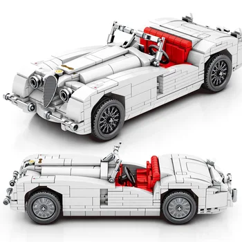 Технический классический спортивный автомобиль строительный блок Jaguar xk120 кирпичи модель Родстера откидывающийся автомобиль коллекция игрушек для мальчиков подарок