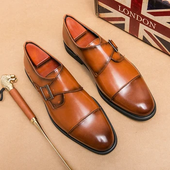 Мужские модельные туфли в британском стиле, мужские туфли из натуральной кожи больших размеров, официальная социальная обувь, мужские оксфорды