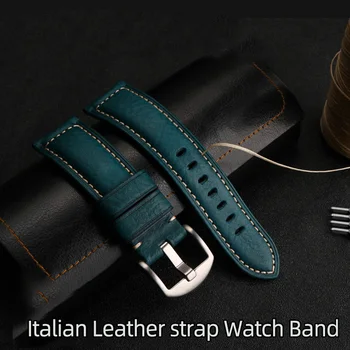 Итальянский Кожаный ремешок Для часов 22мм 24мм 26мм Винтажный Ремешок Для Часов Panerai Breitling Ремешок Для часов Мужской универсальный ремешок для часов