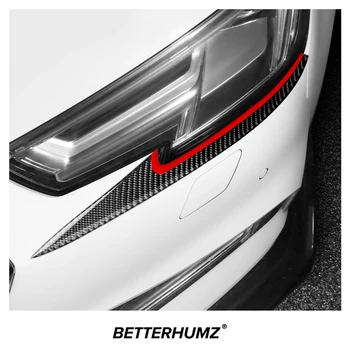 Для Audi A4 B9 A5 2017-2022 Наклейка для бровей на автомобильную фару из углеродного волокна, наклейка на крышку, Автоукрашение, Аксессуары для укладки
