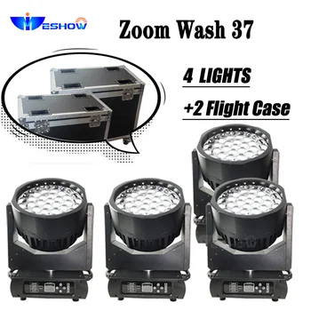 4 Шт 37x15 Вт LED Zoom Beam Wash Light DMX512 Control RGBW 4в1 Луч Света Профессиональный DJ Бар Сценическое Машинное Освещение