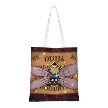 Изготовленные на заказ брезентовые сумки для покупок с доской для спиритических сеансов, женские портативные сумки для покупок в стиле ведьмы на Хэллоуин