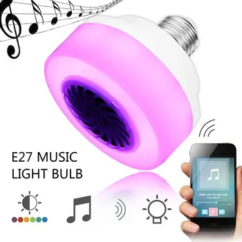 100-240 В музыкальная лампочка Bluetooth, светодиодная лампа, умный беспроводной динамик, играющий с регулируемым фонариком, декор для особых случаев в баре-клубе