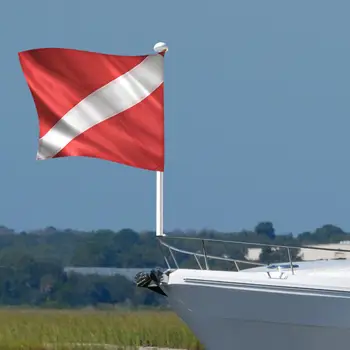 Водолазный флаг Сигнальные флажки из полиэстера со съемным стержнем Прочный Портативный Простой в установке Предупреждающий флаг для подводной деятельности