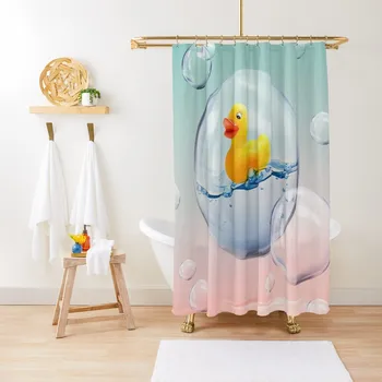 Занавеска для душа Bubble Ducky Занавески для ванной комнаты для душа из водонепроницаемой ткани Занавески для ванной комнаты