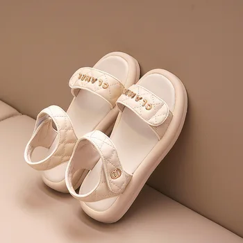 Сандалии для девочек 2023, новая летняя пляжная обувь принцессы с противоскользящей мягкой подошвой