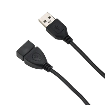 1000шт 100см Черный удлинитель USB 2.0 A для мужчин и женщин, кабель для зарядки, линия шнура