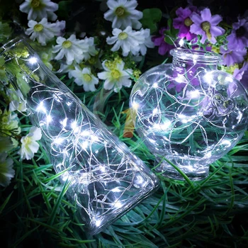 Гибкая гирлянда Fairy LED Light String из медного провода CR2032, декоративный светильник на батарейках для рождественской вечеринки, свадьбы