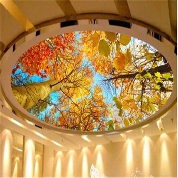 beibehang фотообои На заказ фреска Осенние листья природа пейзаж солнце фон обои потолок 3d настенная живопись современная