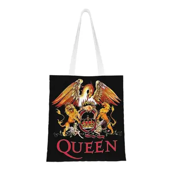 Британский певец Фредди Меркьюри, автор песен, Queen, сумки для покупок в продуктовых магазинах, холщовая сумка-шоппер с забавным принтом, переносная сумка на плечо