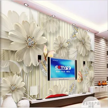 масштабные фрески wellyu на заказ, 3D стерео дворцовые украшения высокой четкости, бриллиантовые цветы, фоновые обои для стен
