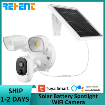Tuya Smart 5 Вт Солнечная Панель 12000 мАч Аккумулятор 1080P Наружная WDR IP-Камера Видеонаблюдения Alexa Google 1000LM Цветное Ночное Видение