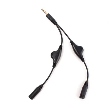 Новые наушники Стереозвук Y-образный кабель-разветвитель 3,5 мм с отдельными регуляторами громкости #69051