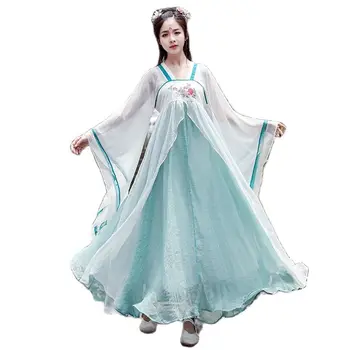 Летнее женское платье принцессы Древней династии Тан Традиционная одежда для косплея Hanfu Танцевальный костюм в Корейском стиле