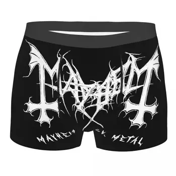 Мужские шорты-боксеры Mayhem Black Metal Band, трусики, Мягкое нижнее белье, Мужские Сексуальные трусы большого размера
