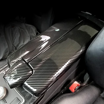 Крышка панели автомобильного ящика для хранения из углеродного волокна, панель коробки подлокотника для E-Class W221 E300