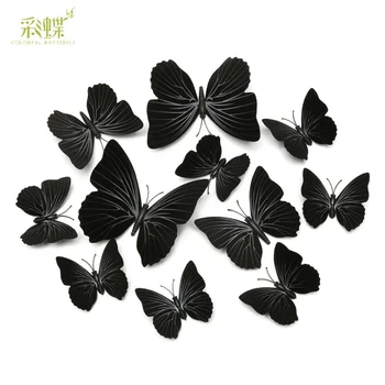 Сплошная бабочка, Сплошной черный однослойный набор, Наклейка на стену в виде бабочки, Поделки, Украшение в виде бабочки, Наклейка на холодильник 3D