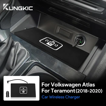 Для Volkswagen Atlas Для Teramont 2018 2019 2020 Автомобильное беспроводное зарядное устройство LHD мощностью 15 Вт, держатель для быстрой зарядки мобильного телефона, плата зарядного устройства