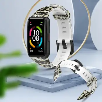 Ремешок для наручных часов Сменный браслет с силиконовым рисунком 21 мм Smart для Huawei Band 6/6 Pro