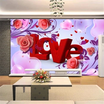 обои wellyu на заказ 3d фреска романтическая теплая роза ЛЮБВИ свадебная комната ТЕЛЕВИЗОР стена гостиной спальня ресторан фреска 3D обои