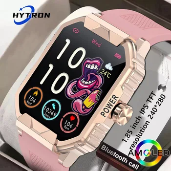 Смарт-часы HYTRON с Bluetooth-вызовом, музыкальным голосовым помощником, цветным экраном 1,85 