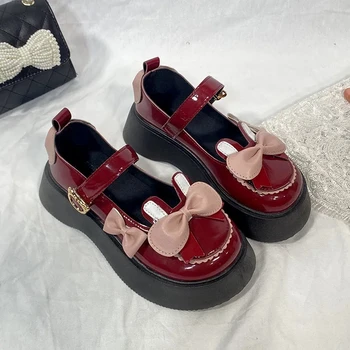 Heydress/ 2021 женская Обувь Mary Jane С Круглым носком; женские туфли-лодочки; Модная Обувь На платформе Из Лакированной Кожи; Милая Бандажная Обувь Для Косплея