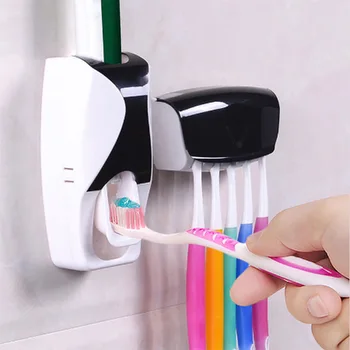 2шт Автоматический дозатор зубной пасты настенный пылезащитный неперфорированных годности зубной щетки набор аксессуаров для ванной комнаты экструдера