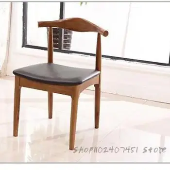 Скандинавский деревянный стул из рога простой современный кофейный столик и стул домашняя чайная с молоком, обеденный стол и стул в сочетании