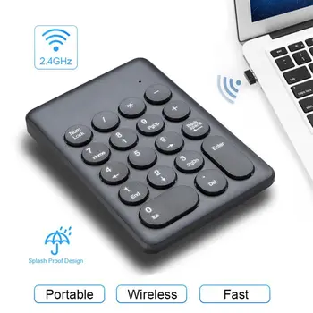 Цифровая клавиатура с 18 клавишами, портативный беспроводной USB-приемник 2.4G, цифровая клавиатура, цифровая панель, кассир для ноутбука, планшеты для ноутбуков