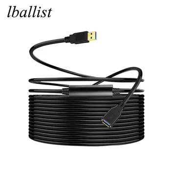 удлинительный кабель lballist USB 3.0 10 м от мужчины к женщине M / F Встроенный чипсет IC Фольга + экранированная оплетка