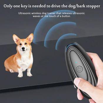 Портативное звуковое устройство против лая Перезаряжаемое устройство для защиты от лая нежной собаки со светодиодной индикацией Устройство для дрессировки собак среднего размера