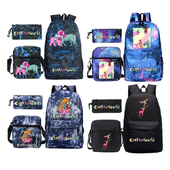 Рюкзак Centaurworld, комплект из 3 предметов, школьная сумка с героями мультфильмов для мальчиков и девочек, Повседневный рюкзак для подростков, Мужская Женская дорожная сумка, детский подарок Mochila