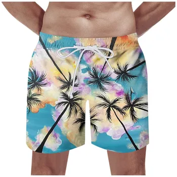 Мужские шорты с принтом, Новые Гавайские Пляжные Модные Дышащие Повседневные Брюки, Мужские шорты шорты мужские Pantalones Cortos De Hombre